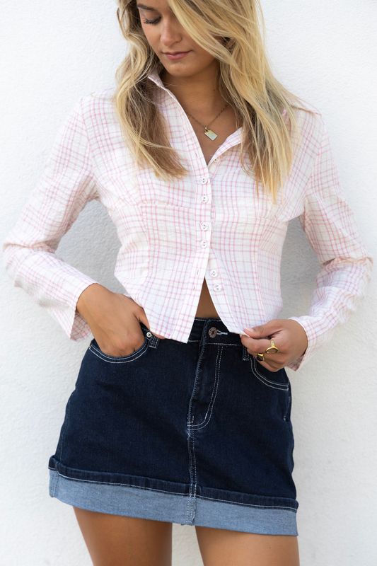 Plaid Slim Fit Top