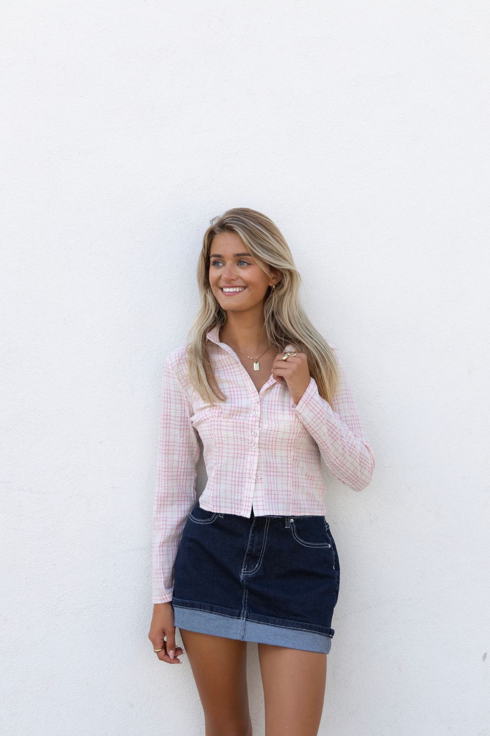 Plaid Slim Fit Top