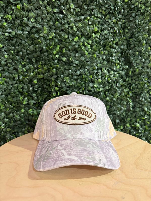 God is Good Trucker Hat Camo