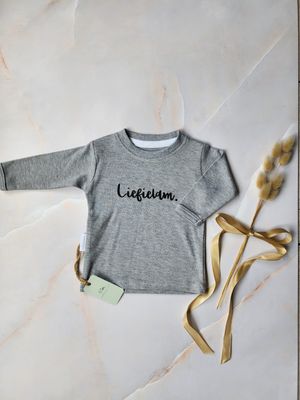 COTTON LONG SLEEVE CREW NECK T-SHIRT | GREY | LIEFIELAM