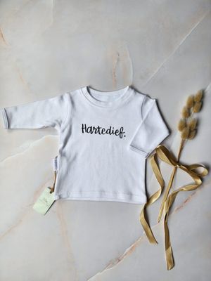 COTTON LONG SLEEVE CREW NECK T-SHIRT | WHITE HARTEDIEF