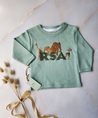 COTTON LONG SLEEVE CREW NECK T-SHIRT | SAGE | RSA