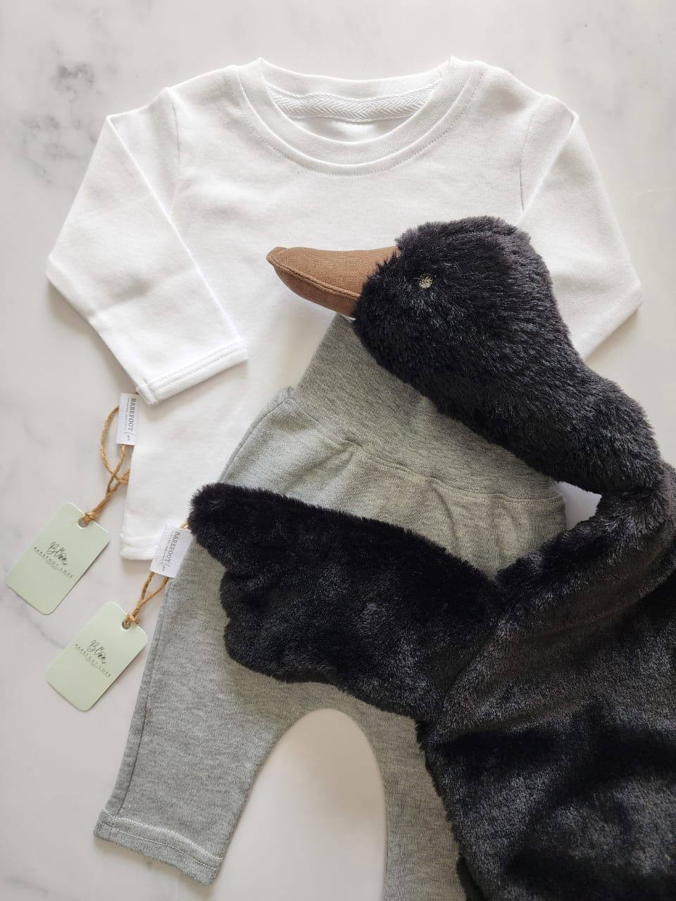 COTTON LONG SLEEVE CREW NECK T-SHIRT | WHITE