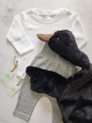 COTTON LONG SLEEVE CREW NECK T-SHIRT | WHITE