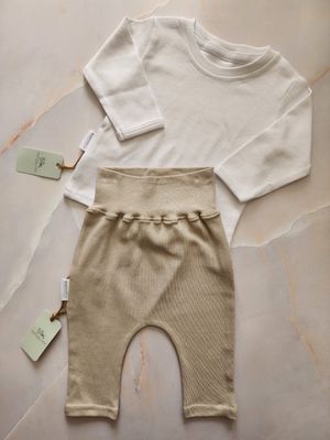 COTTON FOOTLESS LEGGING | STONE