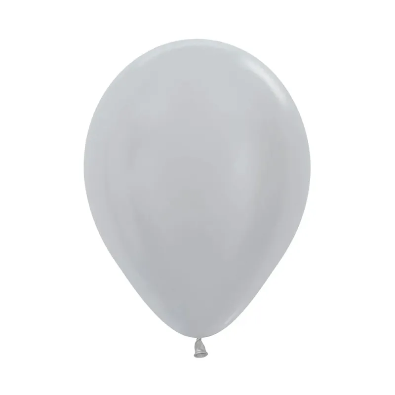 GLOBOS SEMPERTEX  METAL SATIN PLATA R 12 50 UNID.