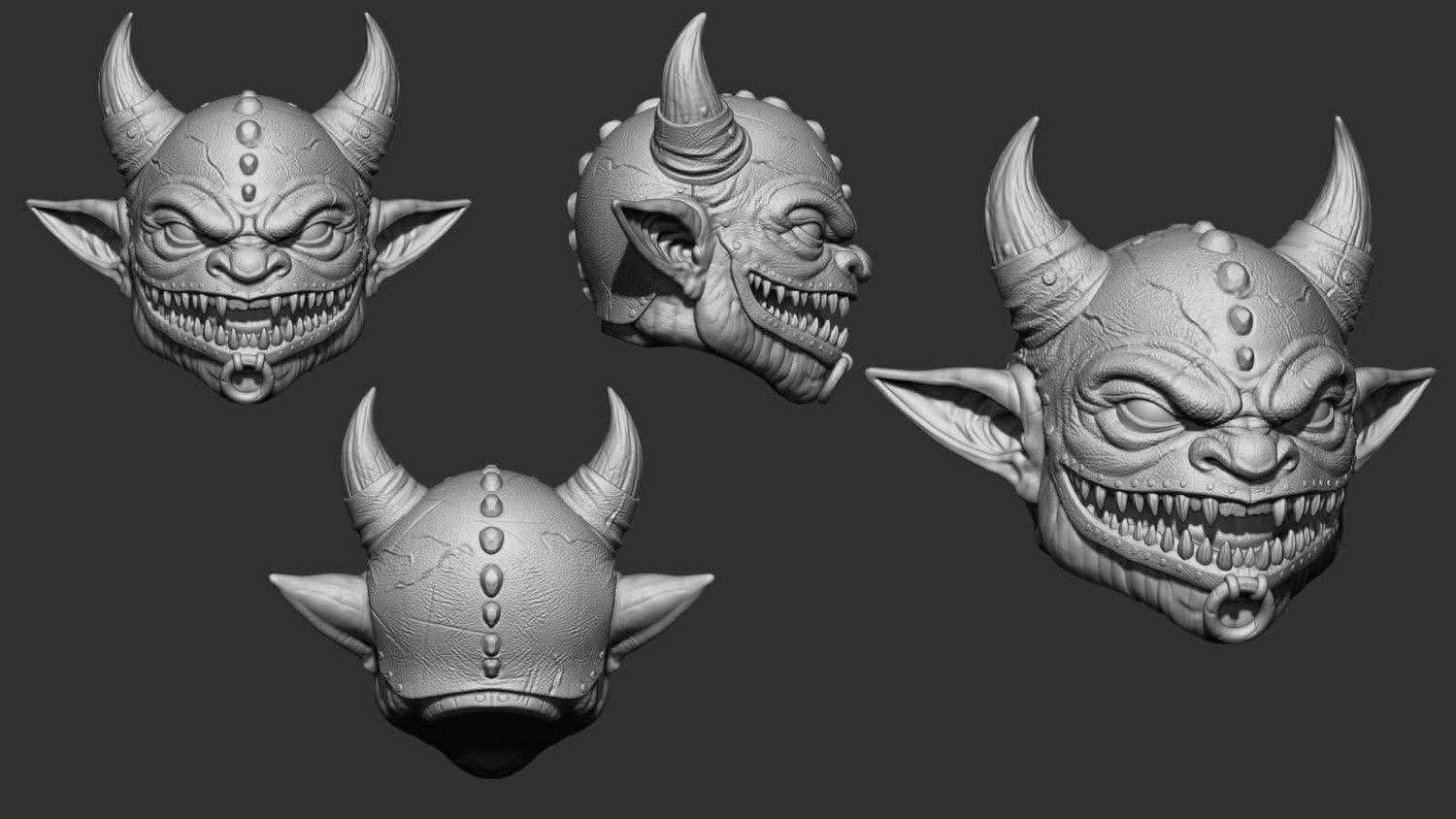 Goblin masked warrior