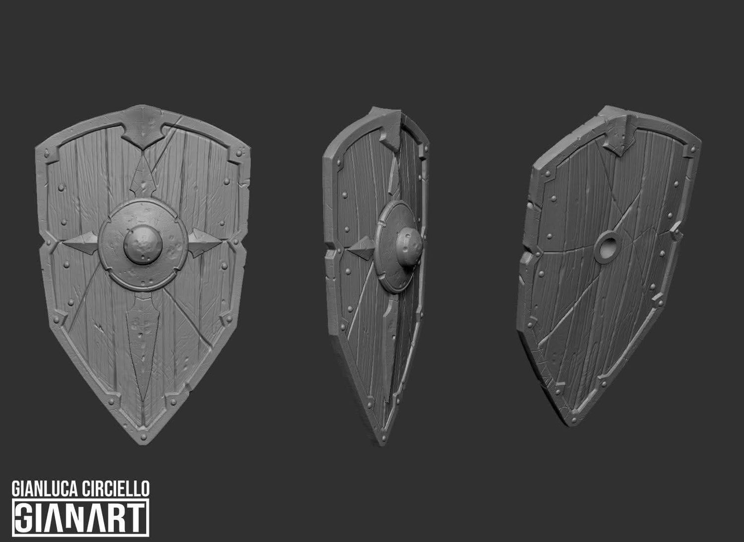 Knight wooden shield