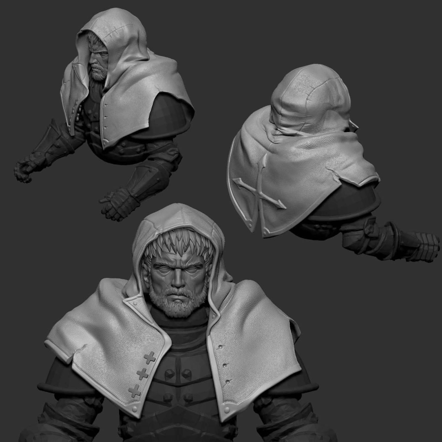 Knight cloak hood