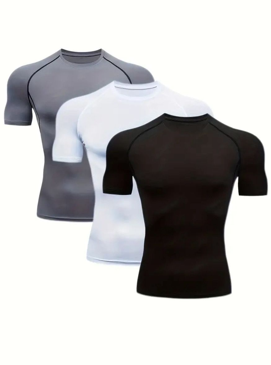 3pcs Mens T-Shirt Compression