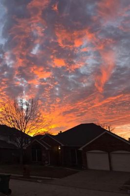 Orange Sunset over Houses