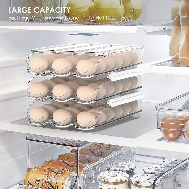 HUEVERA  DE ACRILICO PARA REFRIGERADOR O DESPENSA DE 3 NIVELES PARA 54 HUEVOS/18 HUEVOS POR NIVEL