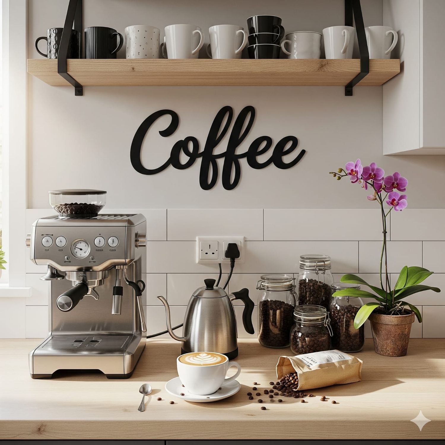 ROTULO PALABRA &quot;COFFEE&quot; DE PVC DE 10 MILIMETROS EN COLOR NEGRO,BLANCO O EL QUE UD. NECESITE TAMAÑO: 90 CMS DE LARGO X 50 CMS DE ALTO