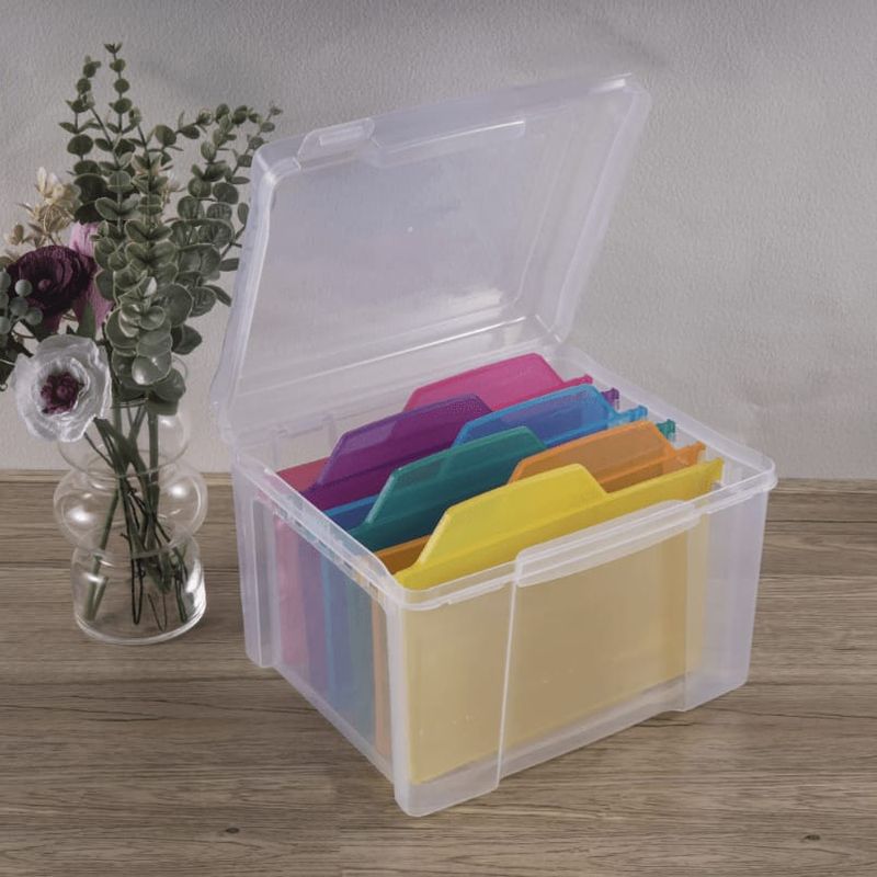 CAJA ORGANIZADORA DE TARJETAS, FOTOS, STICKERS CON SEPARADORES EXTRAIBLES