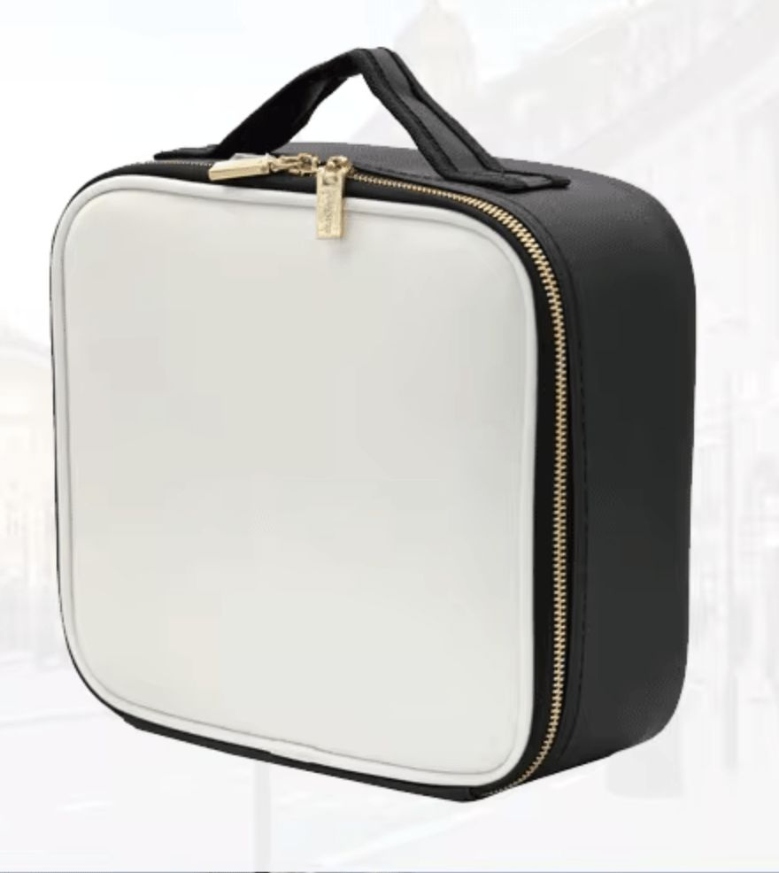 COSMETIQUERA BLANCO CON NEGRO TIPO LAPTOP SMALL