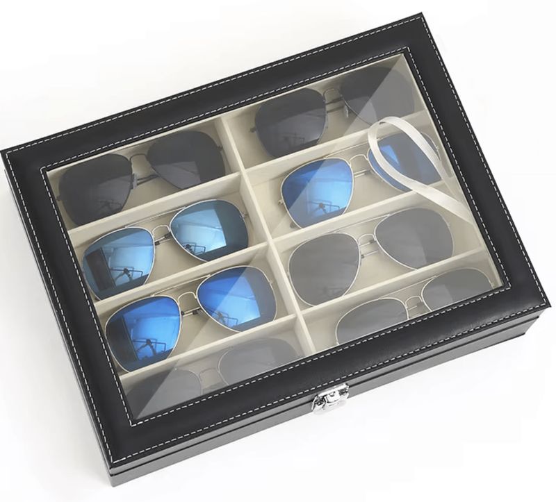 CAJA DE ALMACENAJE PARA GAFAS DE 8 COMPARTIMIENTOS