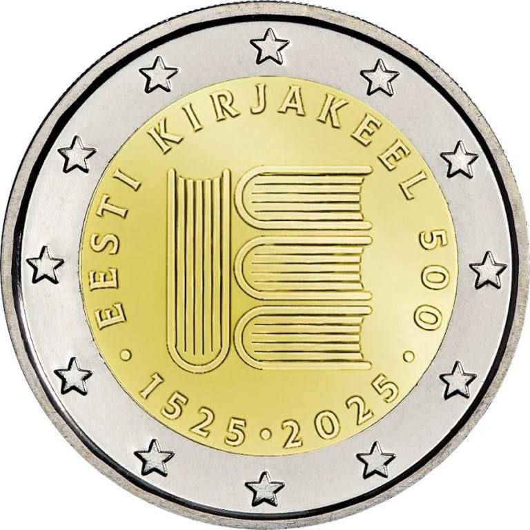 UNC Estonia 2025 2 euro - Primer Texto en Estonio
