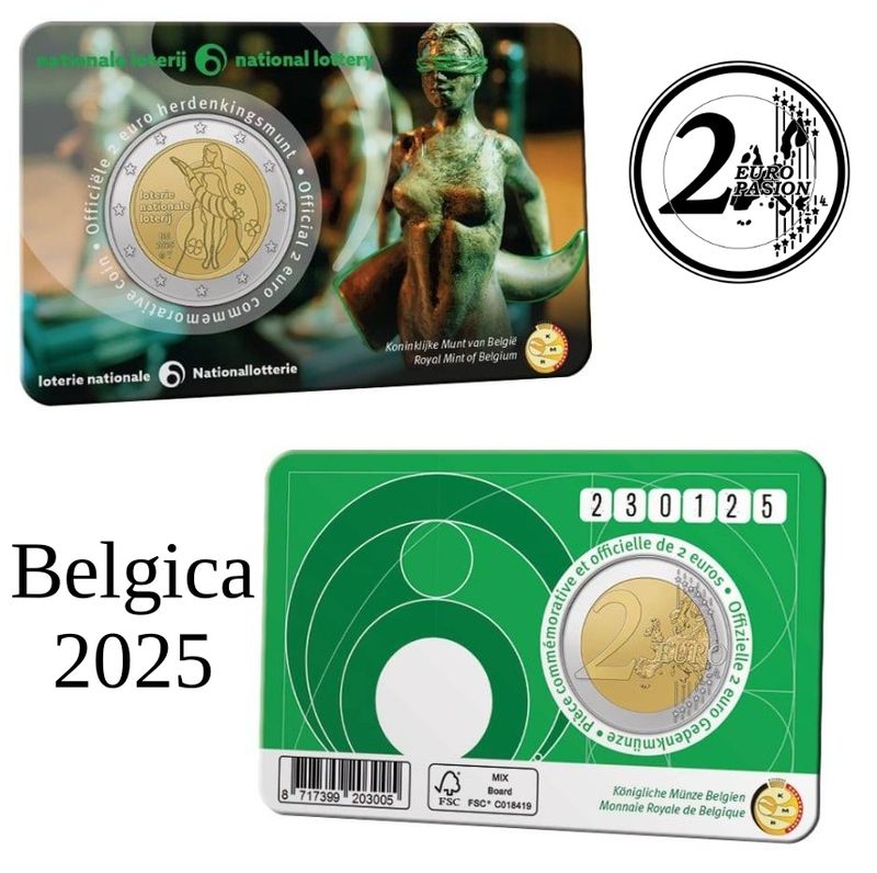 Coincard Belgica 2025 2 euro - Loteria