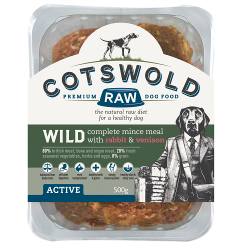 Cotswold Raw 80/20 Adult Working Wild - Rabbit and Venison Mince 500g