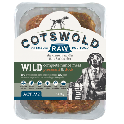Cotswold Raw 80/20 Adult Working Wild - Pheasant and Duck Mince 500g