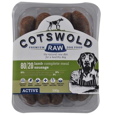 Cotswold Raw 80/20 Adult Working Lamb Sausage 500g