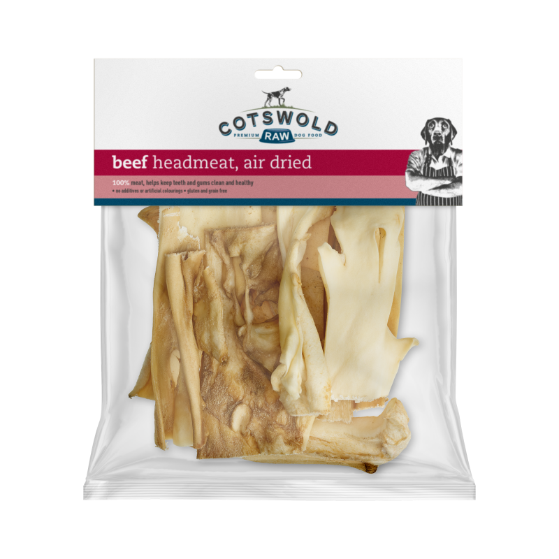 Cotswold Raw Natural Dried Treat Beef Headmeat 250g