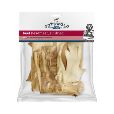 Cotswold Raw Natural Dried Treat Beef Headmeat 250g