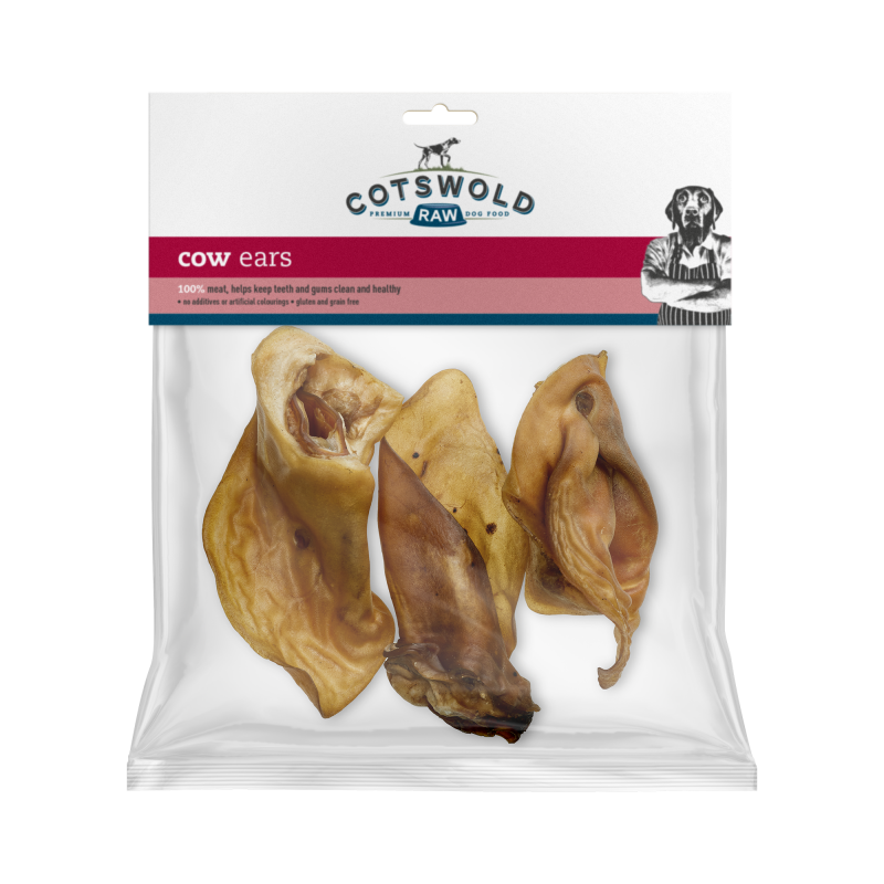 Cotswold Raw Natural Dried Treat Cows Ears x 3