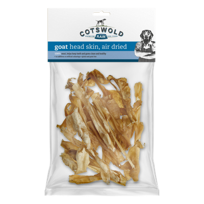 Cotswold Raw Natural Dried Treat Goat Headskin 150g