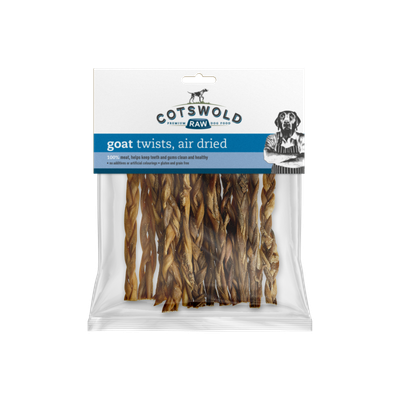 Cotswold Raw Natural Dried Treat Goat Twists 150g