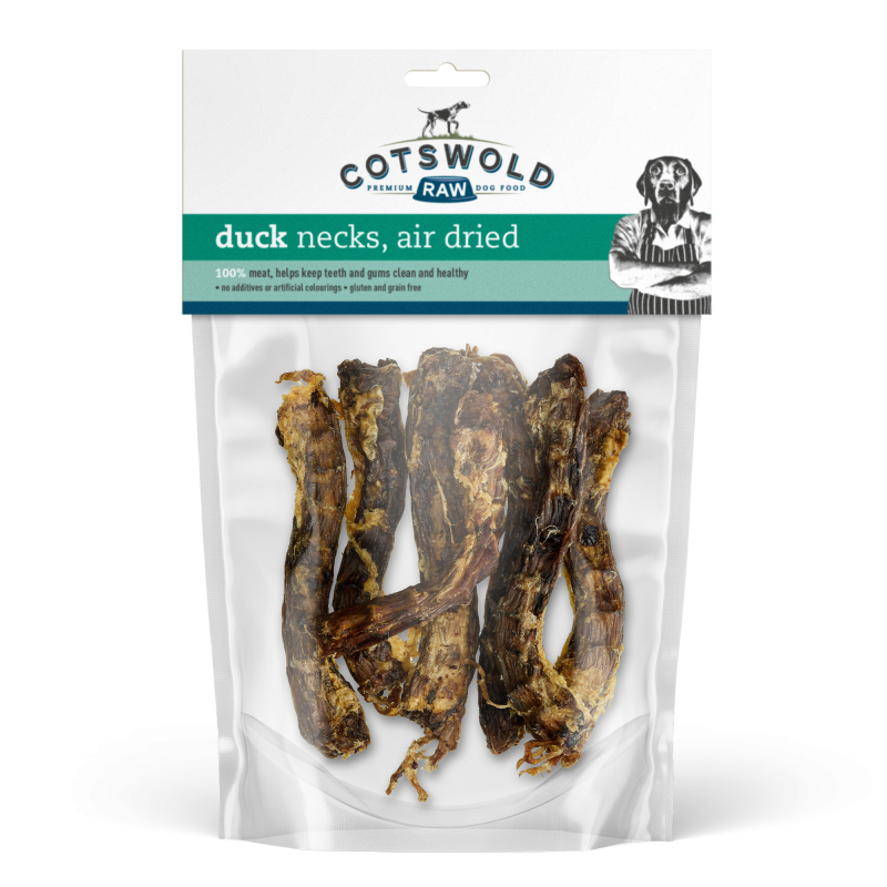 Cotswold Raw Natural Dried Treat Duck Necks 250g