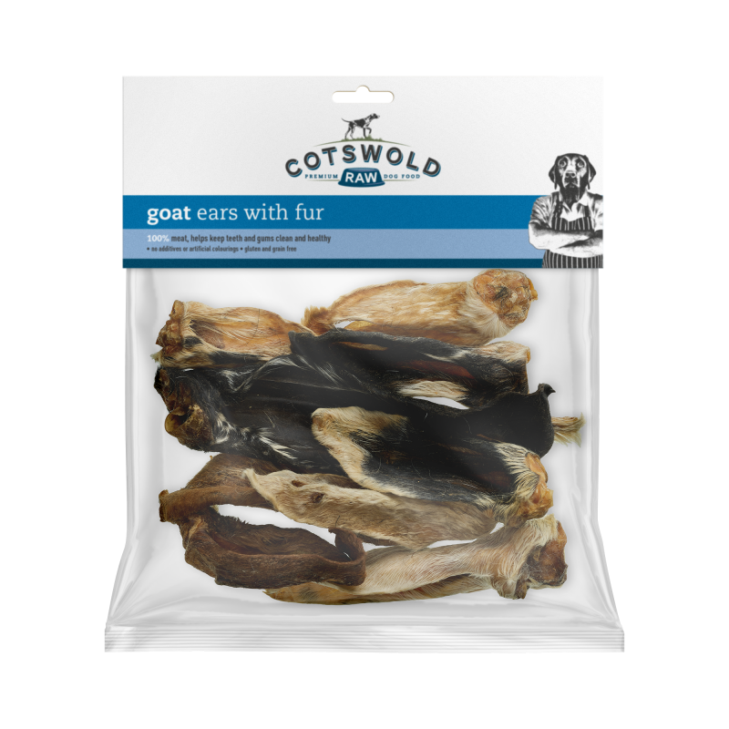 Cotswold Raw Natural Dried Treat Goat with Fur Ears x8