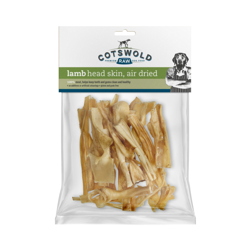 Cotswold Raw Natural Dried Treat Lamb Headskin 150g
