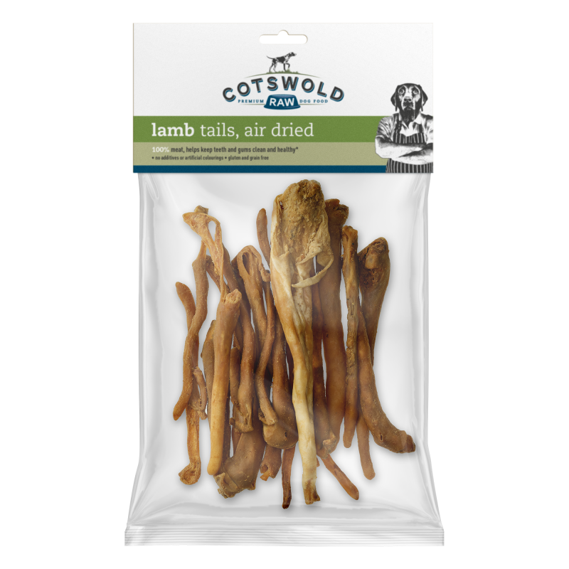 Cotswold Raw Natural Dried Treat Lamb Tails 250g