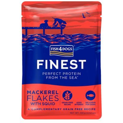 Fish4Dogs Finest Mackerel Flakes With Squid 100g