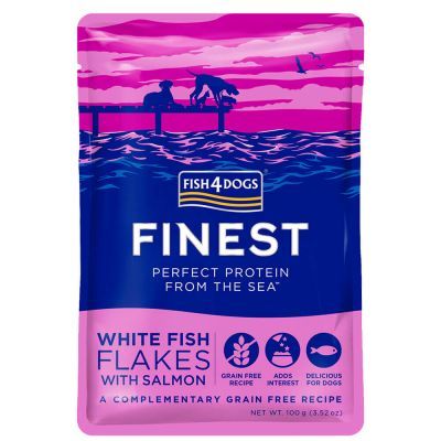 Fish4Dogs Finest White Fish Flakes With Salmon 100g