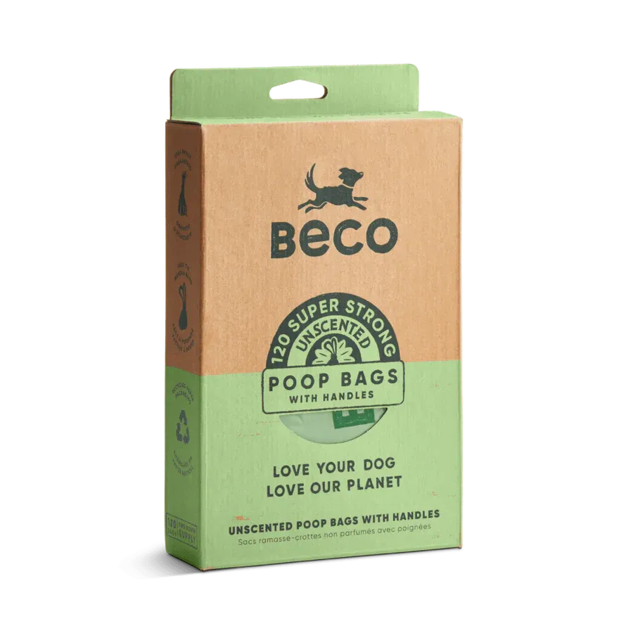 Beco Poop Bags with Handles Unscented 120 Bags
