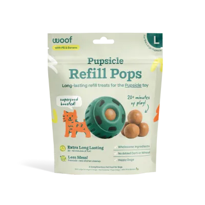 Woof Pupsicle Refill Pops Peanut &amp; Banana Large