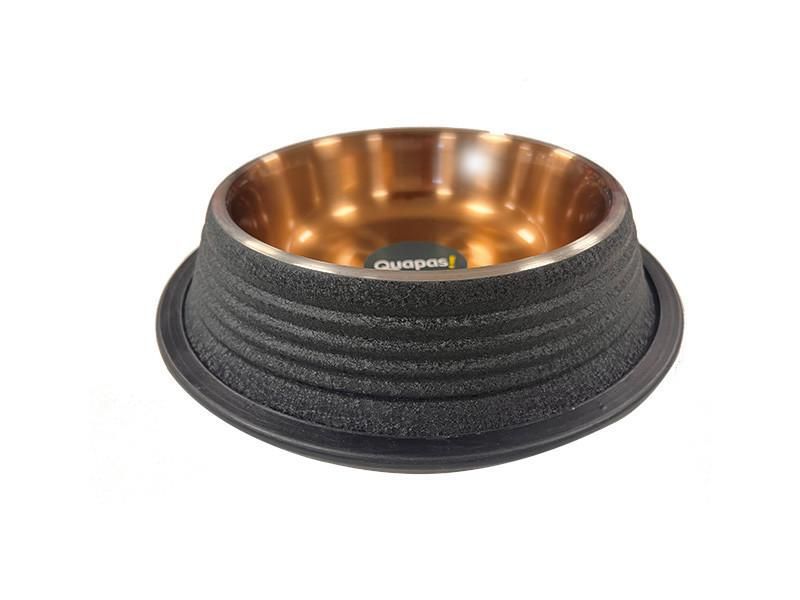 Quapas! Bowl Non Skid Black/Copper 29cm/64oz