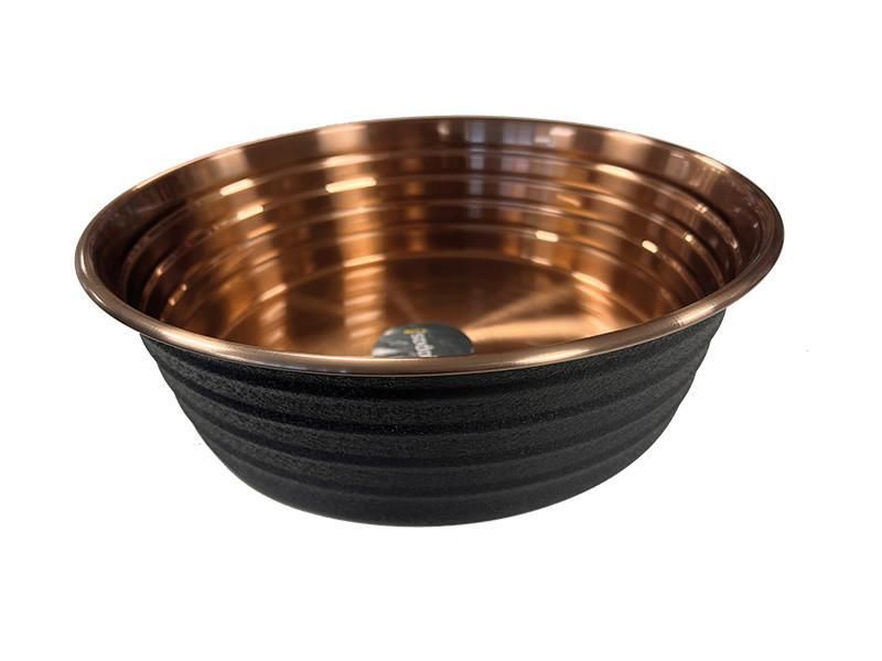 Quapas! Bowl Ribbed Black/Copper 13cm