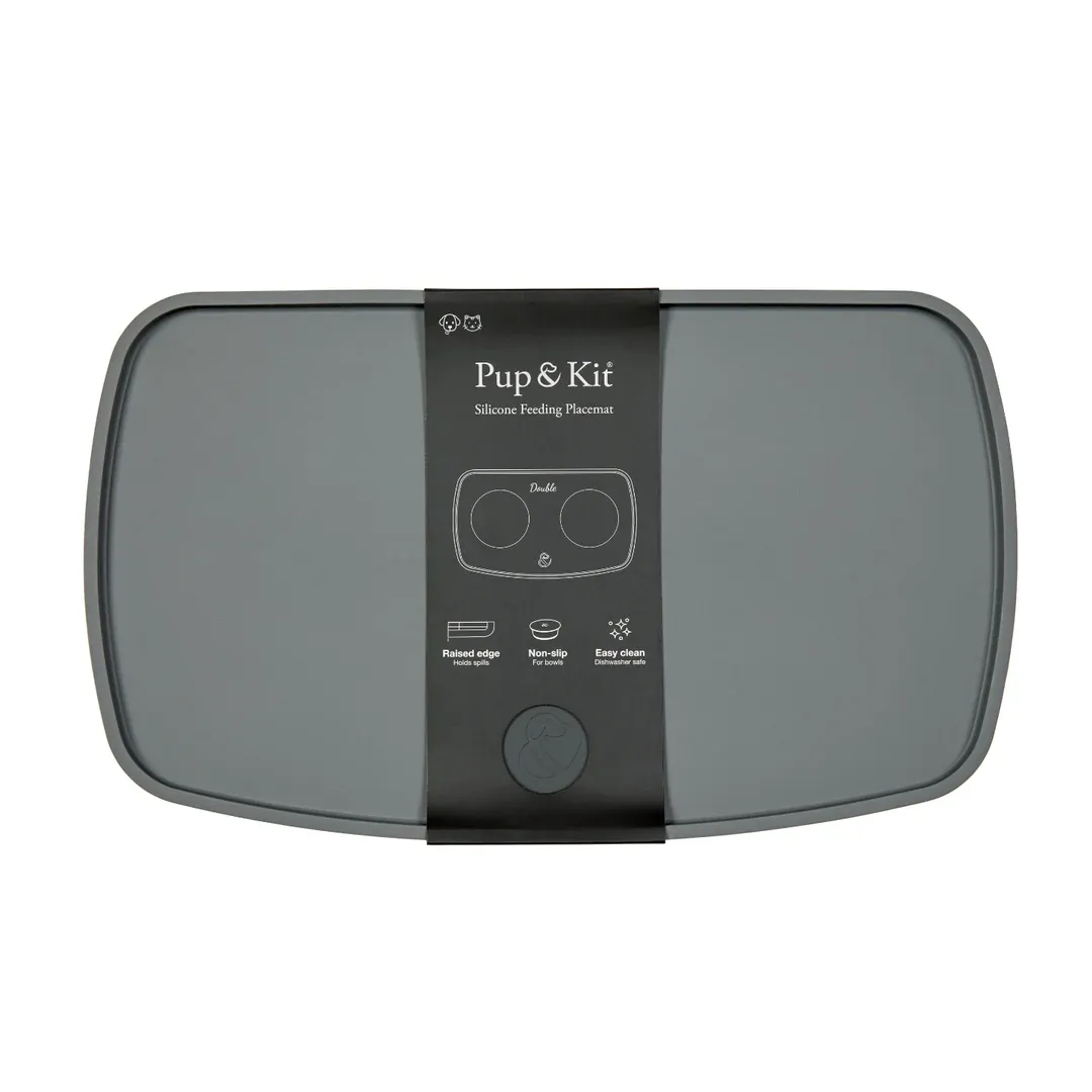 Pup &amp; Kit Silicone Feeding Placement Double Grey