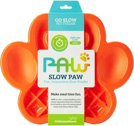 PAW Slow Feeder Activity Bowl Orange