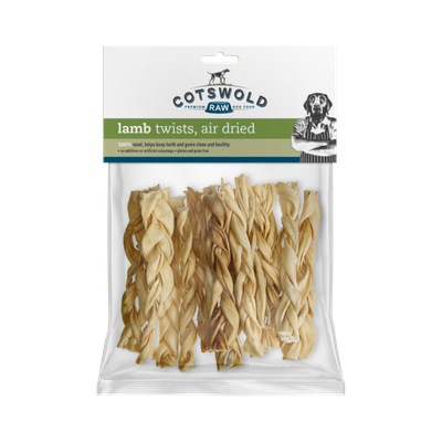 Cotswold Raw Natural Dried Treat Lamb Twists 150g