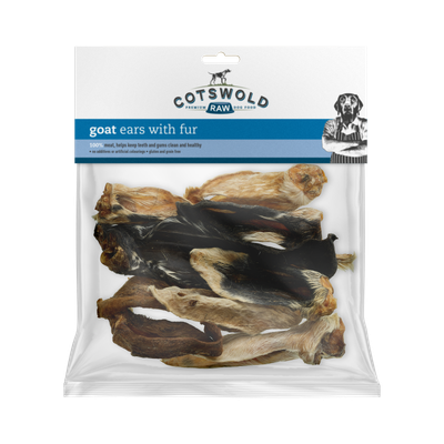 Cotswold Raw Natural Dried Treat Goat with Fur Ears x8