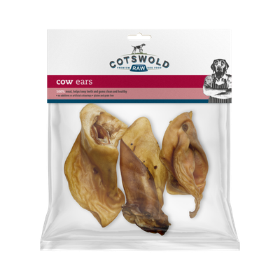 Cotswold Raw Natural Dried Treat Cows Ears x 3