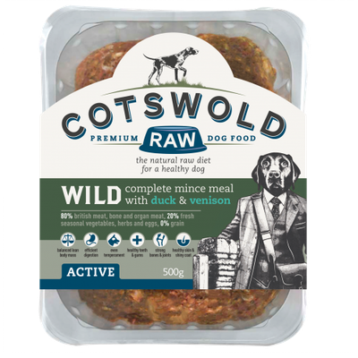 Cotswold Raw 80/20 Adult Working Wild - Duck and Venison Mince 500g