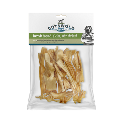Cotswold Raw Natural Dried Treat Lamb Headskin 150g