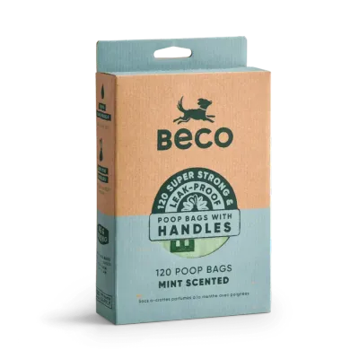 Beco Poop Bags with Handles Mint Scented 120 Bags