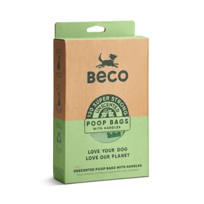 Beco Poop Bags with Handles Unscented 120 Bags