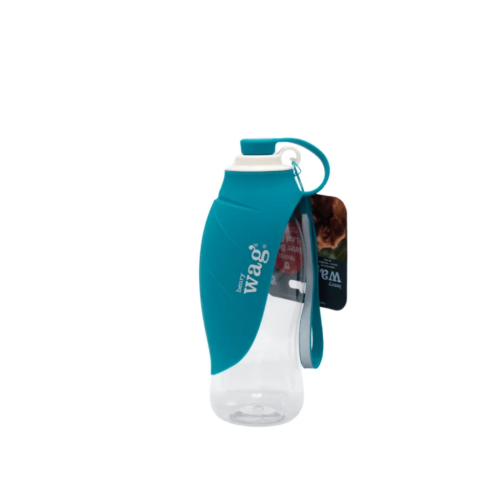 Henry Wag Water Bottle with Leaf Bowl Blue